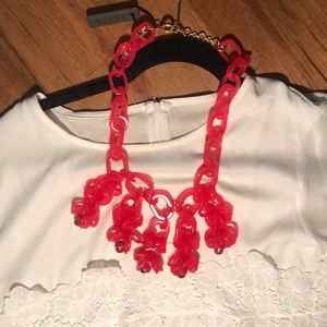 Hot pink statement necklace